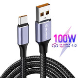 Cablu Techsuit de date (PCB018), USB-A to Type-C, Super Incarcare rapida, 100W, 480Mbps, 6A, Nylon, Aliaj aluminiu, 1m, negru