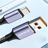 Cablu Techsuit de date (PCB018), USB-A to Type-C, Super Incarcare rapida, 100W, 480Mbps, 6A, Nylon, Aliaj aluminiu, 1m, negru