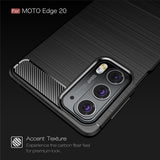 Husa pentru Motorola Edge 20, Techsuit Carbon Silicone, negru