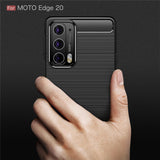 Husa pentru Motorola Edge 20, Techsuit Carbon Silicone, negru