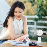 Techsuit Handheld Fan (N15), pliabil Design, afisaj digital, Ultra Silent, 1800mAh, Alb