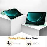 Husa tableta pentru Samsung Galaxy Tab S9 Ultra, Techsuit Flex Trifold (cu Pencil Holder), gri