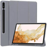 Husa tableta pentru Samsung Galaxy Tab S7 Plus 12.4 T970/T976, Techsuit Flex Trifold (cu Pencil Holder), gri
