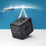 Adaptor pentru Calatorie Techsuit (HHT904-B3), PD30W, 3 x USB, Type-C, EU, UK, AUS, US, Negru