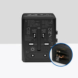 Adaptor pentru Calatorie Techsuit (HHT904-B3), PD30W, 3 x USB, Type-C, EU, UK, AUS, US, Negru