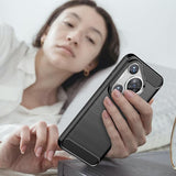 Husa pentru Huawei Pura 70 Pro, Techsuit Carbon Silicone, albastru