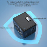 Adaptor pentru Calatorie Techsuit (HHT905), PD45W, 2 x USB, 3 x Type-C, EU, UK, AUS, US, Negru