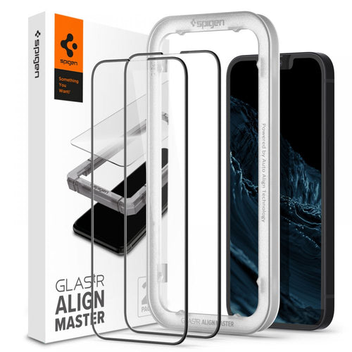 Folie de protectie pentru iPhone 13, Spigen (2 pack) Glas.tR Align Master (AGL03387)