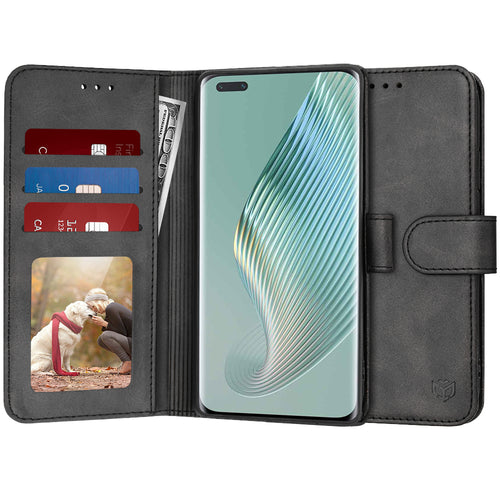 Husa pentru Honor Magic5 Pro, Techsuit Diary Book, negru