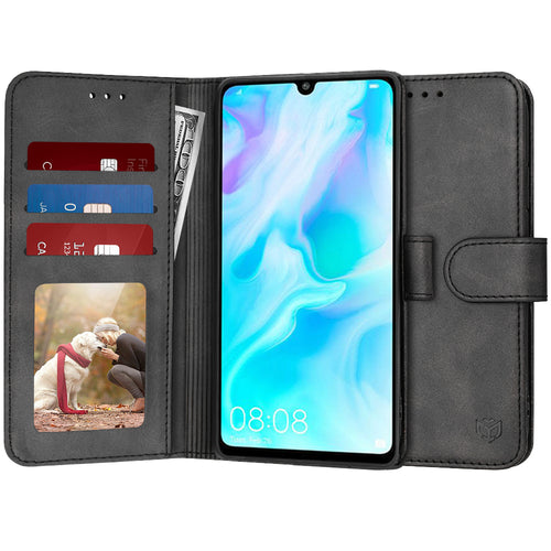 Husa pentru Huawei P30 Lite, Techsuit Diary Book, negru