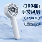 Techsuit Mini portabil Hand Fan (CT-110), cu LED afisaj digital, USB reincarcabil, High Speed, Alb