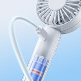 Techsuit Mini portabil Hand Fan (CT-110), cu LED afisaj digital, USB reincarcabil, High Speed, Alb