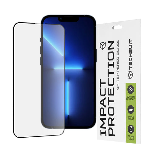 Folie de protectie pentru iPhone 13 Pro Max, Techsuit 111D Full Cover / Full Glue Glass