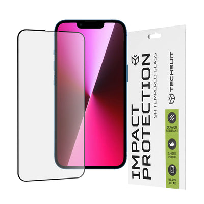 Folie de protectie pentru iPhone 13, Techsuit 111D Full Cover / Full Glue Glass
