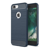 Husa pentru iPhone 8 Plus, Techsuit Carbon Silicone, albastru