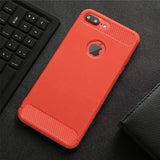 Husa pentru iPhone 8 Plus, Techsuit Carbon Silicone, albastru