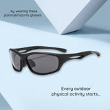 Techsuit Bike Glasses (9309), pentru Cycling and Sport Outdoor Activities, Polarized, PC Frame, Unisex, Black / Tea