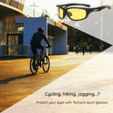 Techsuit Bike Glasses (9309), pentru Cycling and Sport Outdoor Activities, Polarized, PC Frame, Unisex, Silver / Gri