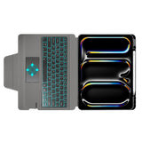 Husa tableta pentru iPad Pro 13 (2024), Techsuit KeyTab Pro + Folie de protectie (cu RGB Wireless Keyboard/Stylus pen Holder), negru