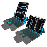 Husa tableta pentru iPad Pro 11 (2024), Techsuit KeyTab Pro + Folie de protectie (cu RGB Wireless Keyboard/Stylus pen Holder), negru
