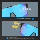Techsuit Bike Glasses (9337), pentru Cycling, Sport Outdoor Activities, cu UV Protection, PC Frame, Unisex, Black / Albastru