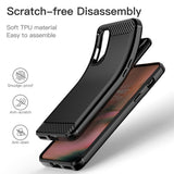 Husa pentru OnePlus Nord 2 5G, Techsuit Carbon Silicone, negru