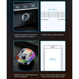 Incarcator auto Yesido Incarcator auto (Y45), cu FM Transmitter, 2xUSB-A, Type-C, Afisaj LED, RGB Light, 18W, negru