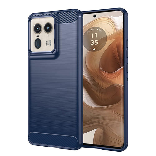 Husa pentru Motorola Edge 50 Ultra, Techsuit Carbon Silicone, albastru