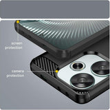 Husa pentru Xiaomi POCO F6, Techsuit Carbon Silicone, albastru