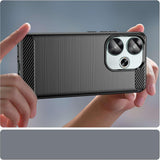 Husa pentru Xiaomi POCO F6, Techsuit Carbon Silicone, albastru