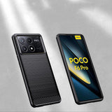 Husa pentru Xiaomi POCO F6 Pro, Techsuit Carbon Silicone, albastru