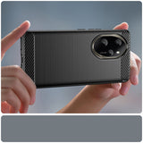 Husa pentru Honor 200, Techsuit Carbon Silicone, albastru