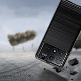 Husa pentru Xiaomi POCO F6 Pro, Techsuit Carbon Silicone, albastru