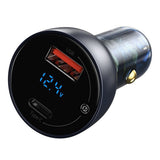 Incarcator auto Baseus (Cckx-C0G), Type-C PD65W, USB QC4.0, gri