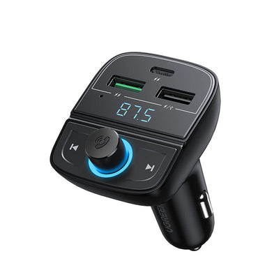 Modulator FM UGREEN cu Incarcator auto CD229 (80910), 2x USB-A, 1xType-C, TF Card Slot cu Afisaj LED, 31.5W, negru