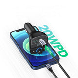 Modulator FM UGREEN cu Incarcator auto CD229 (80910), 2x USB-A, 1xType-C, TF Card Slot cu Afisaj LED, 31.5W, negru