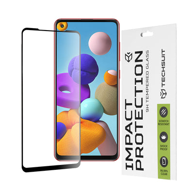 Folie de protectie pentru Samsung Galaxy A21s, Techsuit 111D Full Cover / Full Glue Glass