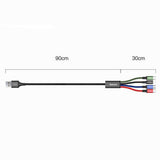 Cablu Baseus de date Rapid Series (CA1T4-A01), 4in1, USB-A to Lightning, Micro-USB, USB-C, 20W, 1.2m, negru