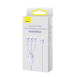 Cablu Baseus de date Flash Series 2 (CASS030005), Incarcare rapida, USB to Type-C, Lightning, Micro-USB, 100W, 1.2 m, mov
