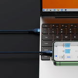 Cablu Baseus de date Flash Series 2 (CASS040003), Incarcare rapida, USB to Type-C, Lightning, Micro-USB, 66W, 1.2 m, albastru