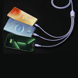 Cablu Baseus de date Flash Series 2 (CASS040005), Incarcare rapida, USB to Type-C, Lightning, Micro-USB, 66W, 1.2 m, mov