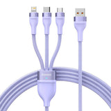 Cablu Baseus de date Flash Series 2 (CASS040005), Incarcare rapida, USB to Type-C, Lightning, Micro-USB, 66W, 1.2 m, mov