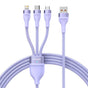 Cablu Baseus de date Flash Series 2 (CASS040005), Incarcare rapida, USB to Type-C, Lightning, Micro-USB, 66W, 1.2 m, mov