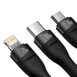 Adaptor Baseus, Data Cable Flash Series 2 Cass030101 Fast Charge USB Type-C Lightning Micro-USB 100W 1 2 M Koff A3d2de