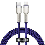 Cablu Baseus de date Cafule Series Metal (Catljk-A05), Type-C to Lightning, Incarcare rapida PD20W, 480Mbps, 2.4A, 1m, mov