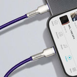 Cablu Baseus de date Cafule Series Metal (Catljk-A05), Type-C to Lightning, Incarcare rapida PD20W, 480Mbps, 2.4A, 1m, mov