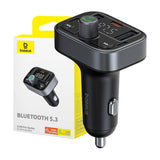 Modulator FM Baseus si Incarcator auto S-09 Pro (C10762200113-00), 2x USB, Type-C, Bluetooth 5.3, Afisaj digital, negru