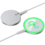 Incarcator wireless ESR Mini Magnetic HaloLock Qi2, MagSafe Compatible, 15W, cu Type-C Cable, 1.5m, argintiu