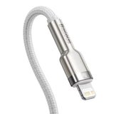 Cablu Baseus de date Cafule Series Metal (Catljk-B02), Type-C to Lightning, 20W, 2m, alb