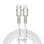 Cablu Baseus de date Cafule Series Metal (Catljk-B02), Type-C to Lightning, 20W, 2m, alb